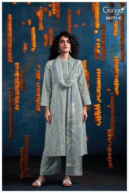 Ganga czarina 4771 cotton dress materials wholesale in tirupur